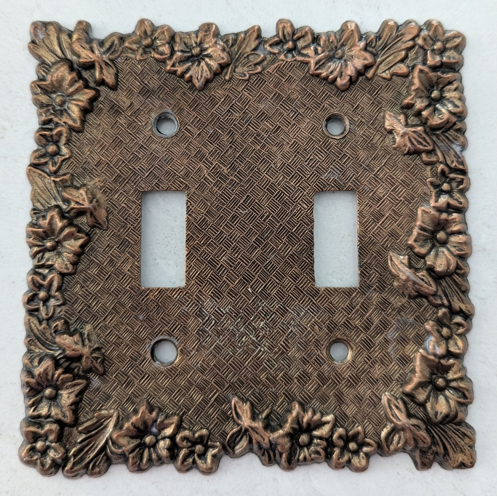 Vintage Edmar Floral Double Light Switch Cover